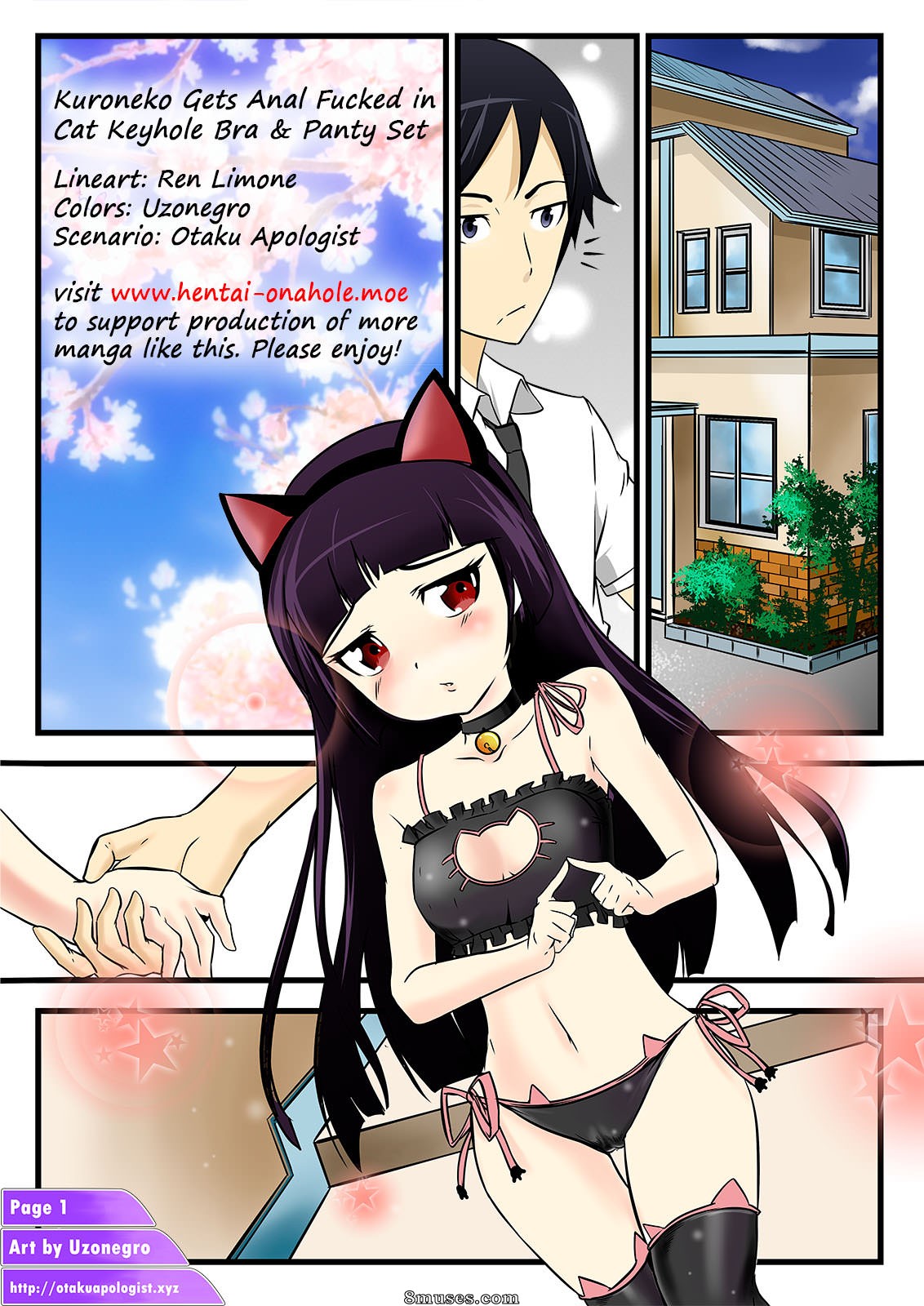Hentai Cat Nude - Kuroneko Gets Anal Fucked In Cat Keyhole Bra and Panty Set - 8muses Comics  - Sex Comics and Porn Cartoons