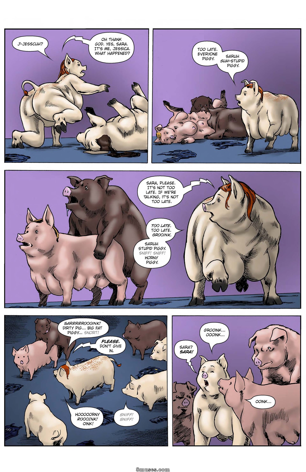 Pig transformation porn comic