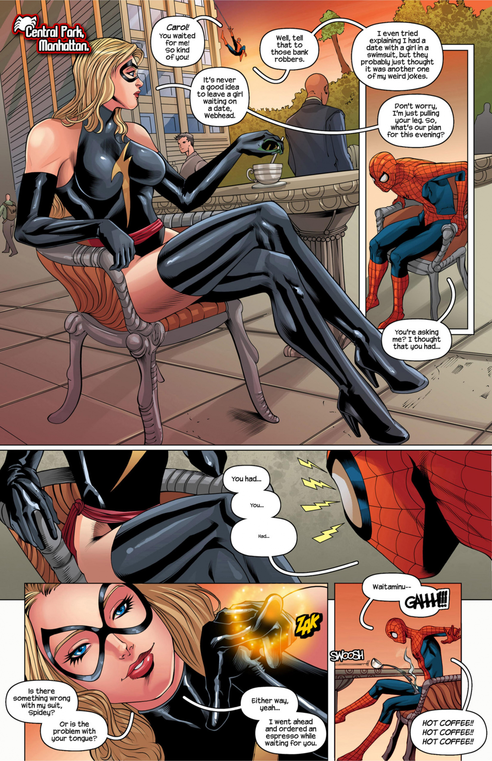 Cartoon Sex Spider Slut - BlowJob from Ms. Marvel and Spiderman porn - Multporn Comics & Hentai manga