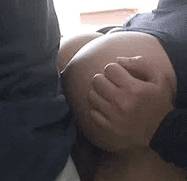 Horny jerk receives a good Russian handjob, putting his cock between the tremendous tits of this horny bitch