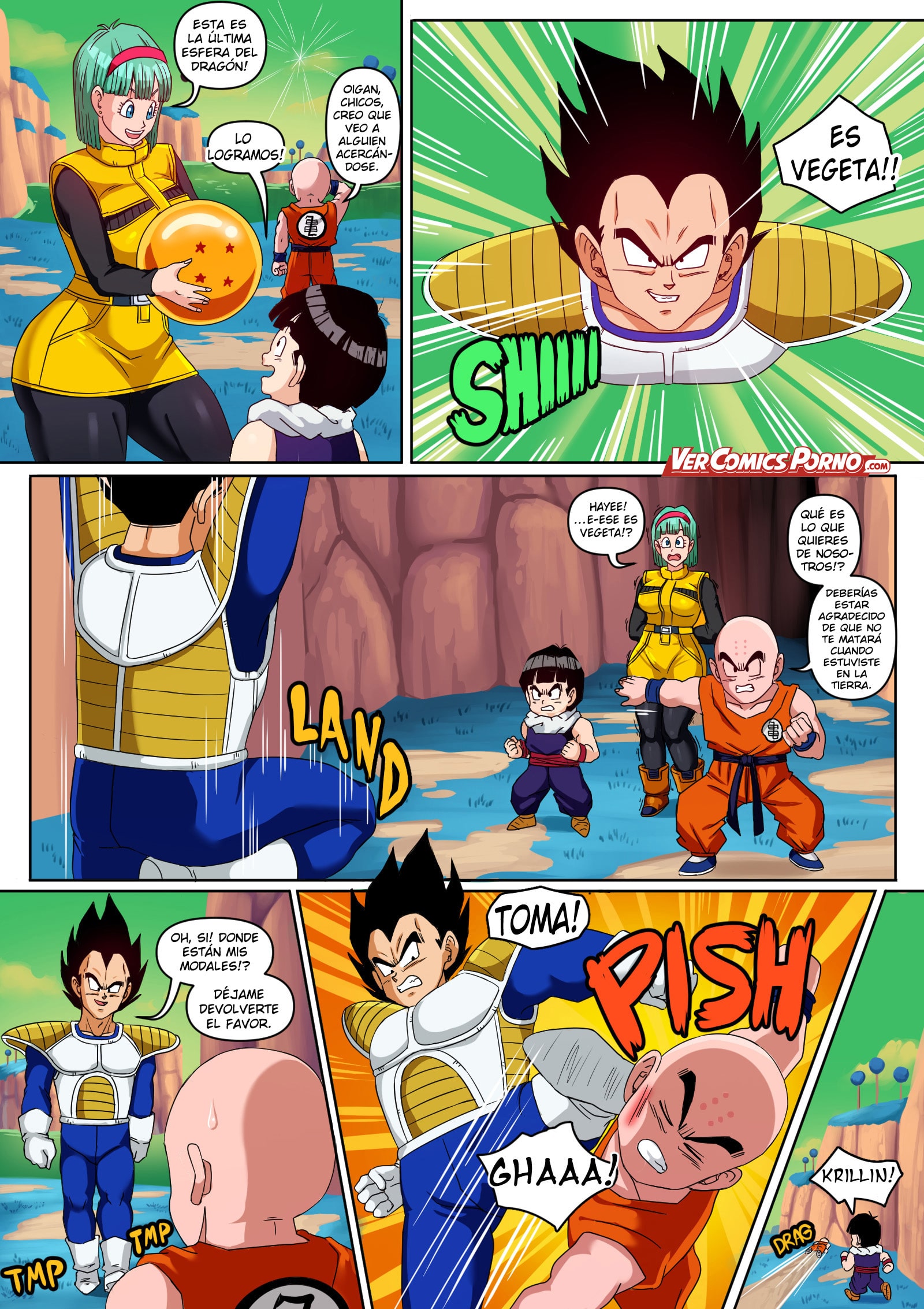 Goku y vegeta se follan a bulma desnuda comic porno