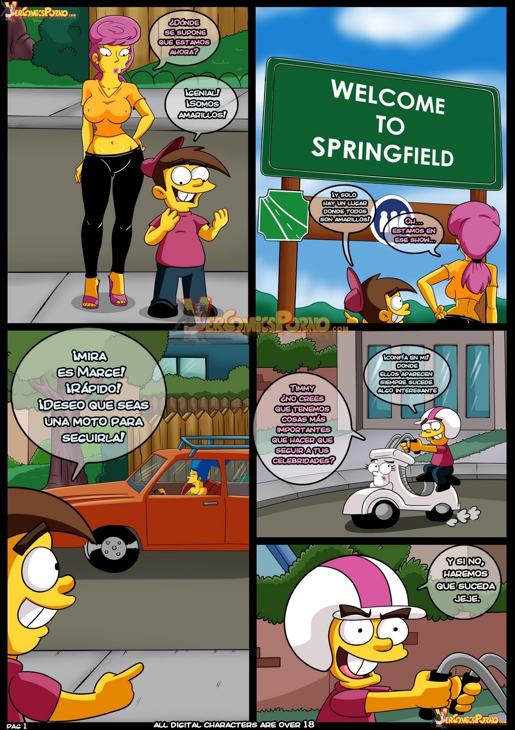 Porno comic de los simsong y los padrinos magicos